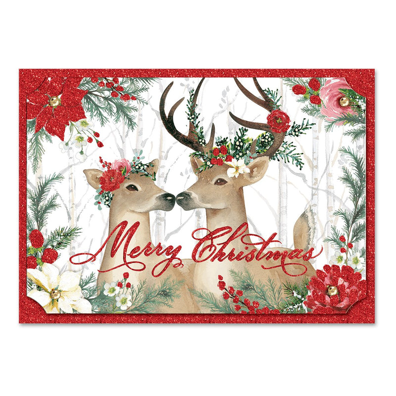 Deer Cheer Boxed Holiday Cards - Set of 12 - Lemon And Lavender Toronto