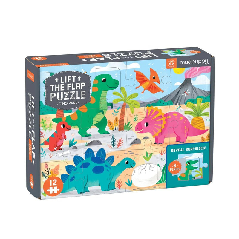 Dino Park 12 Piece Lift the Flap Puzzle - Lemon And Lavender Toronto