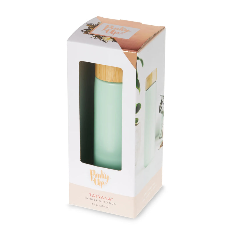 Tatyana Ceramic To-Go Infuser Mug in Turquoise