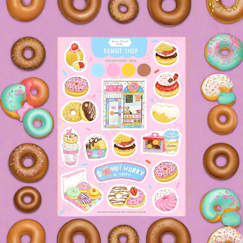 Donut Shop Sticker Sheet - Lemon And Lavender Toronto