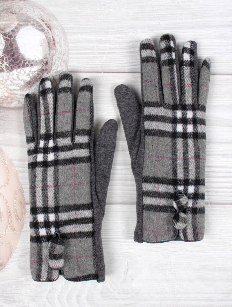 Double Buttoned Plaid Touch Screen Glove (Copy) - Lemon And Lavender Toronto