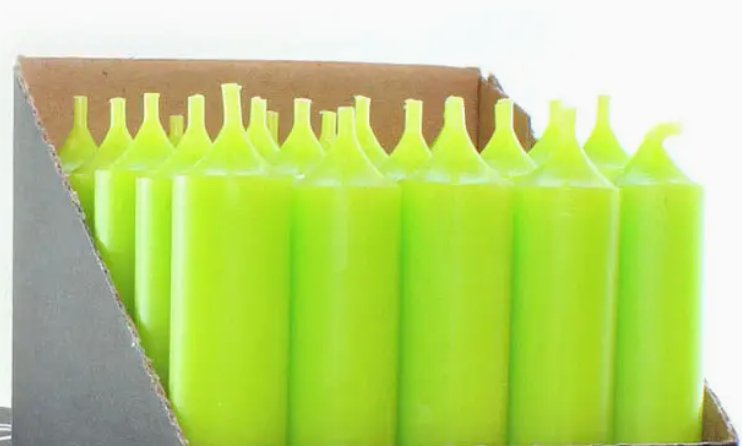 Dripless Taper Candle - Lime Green - Lemon And Lavender Toronto