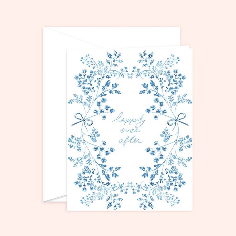 Happily Ever After Floral Wedding Card
