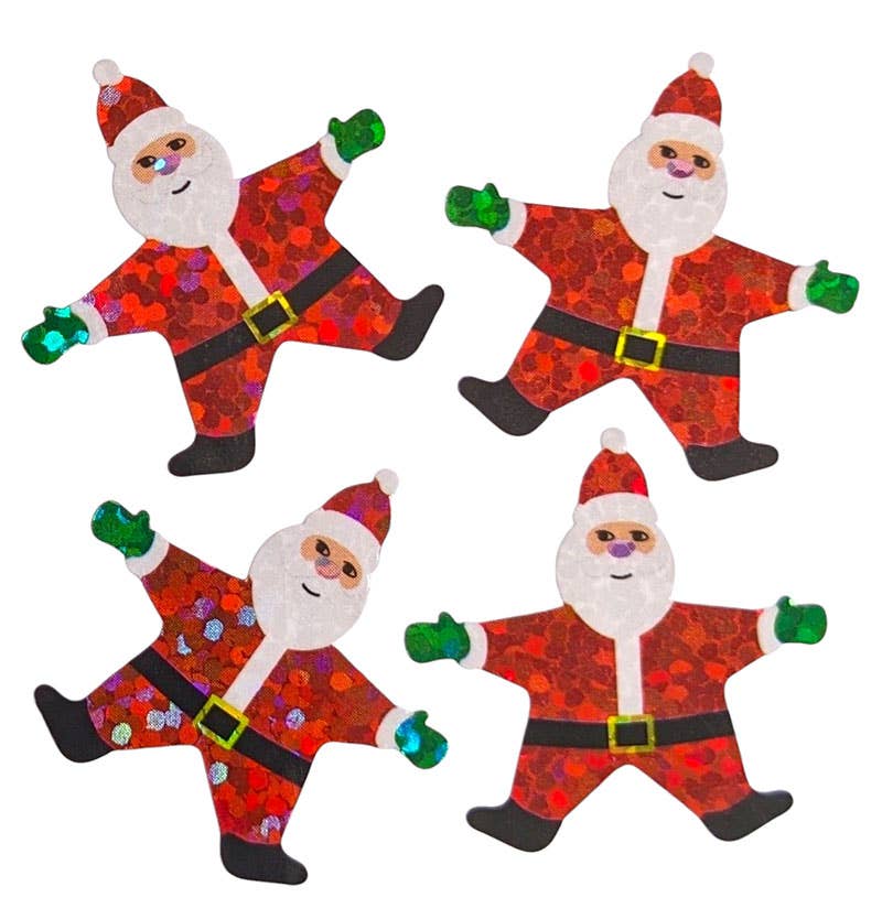 Sparkle Santa Christmas Sticker Sheet