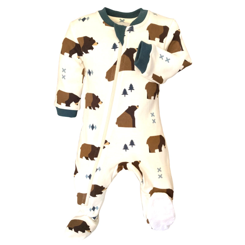 Little Grizzle - Babysuit - Footed- Zippy Jamz