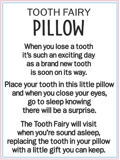 Tooth Fairy Pillow -Pink or Blue