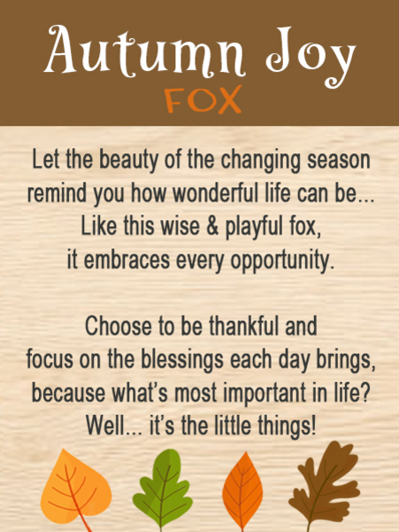 Autumn Joy Fox Charm
