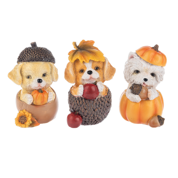 Autumn Harvest Puppy Figurine