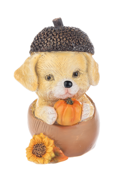Autumn Harvest Puppy Figurine