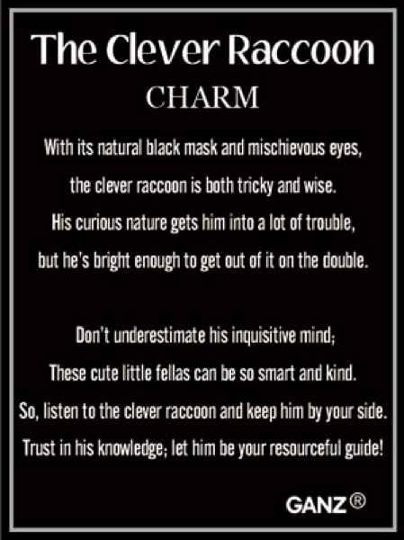 The Clever Raccoon Charm