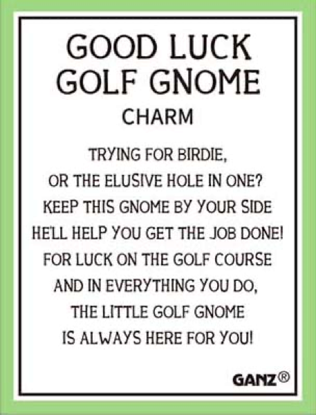 Good Luck Golf Gnome Charm