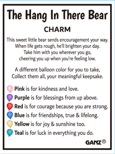 The Hang in There Bear Charm