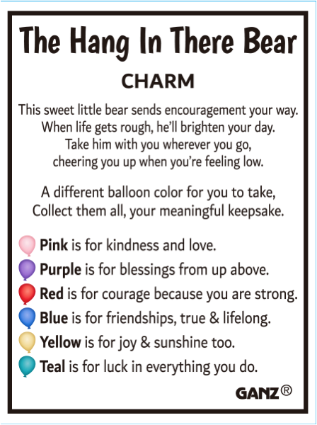 The Hang in There Bear Charm