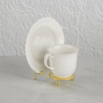 Etched Base Brass Finish Cup & Saucer Stand - Lemon And Lavender Toronto