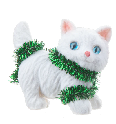 Meowy Christmas White Kitten Token Charm