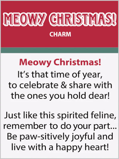 Meowy Christmas White Kitten Token Charm