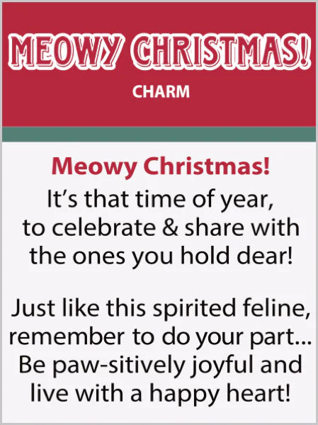 Meowy Christmas White Kitten Token Charm