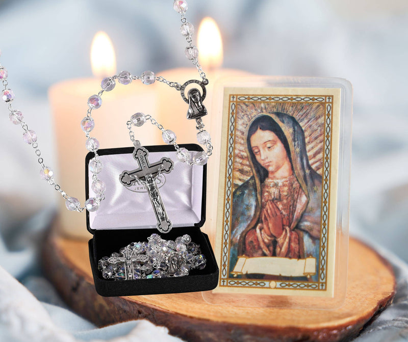 Rosary Crystal Aurora Borealis Glass 21L