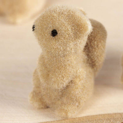 1" Miniature Flocked Squirrel