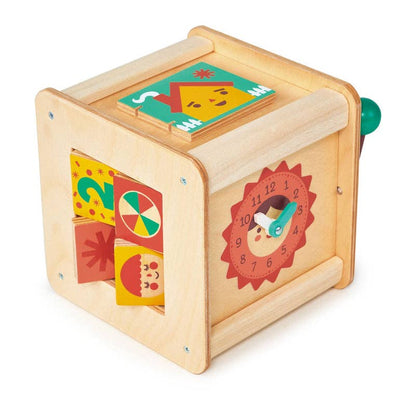 Wooden Toddler Activity Cube - Montessori