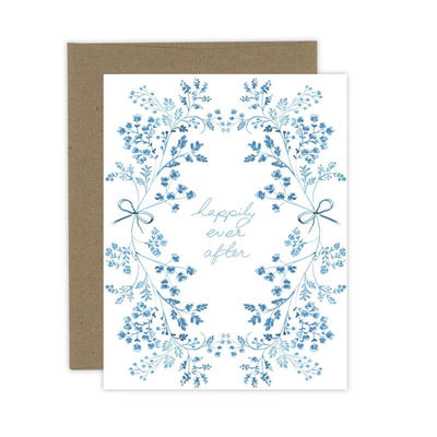 Happily Ever After Floral Wedding Card