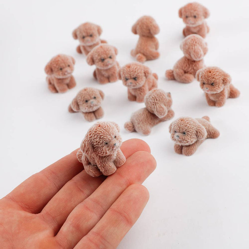 Flocked Brown Mini Baby Puppy Dog - Sold Individually