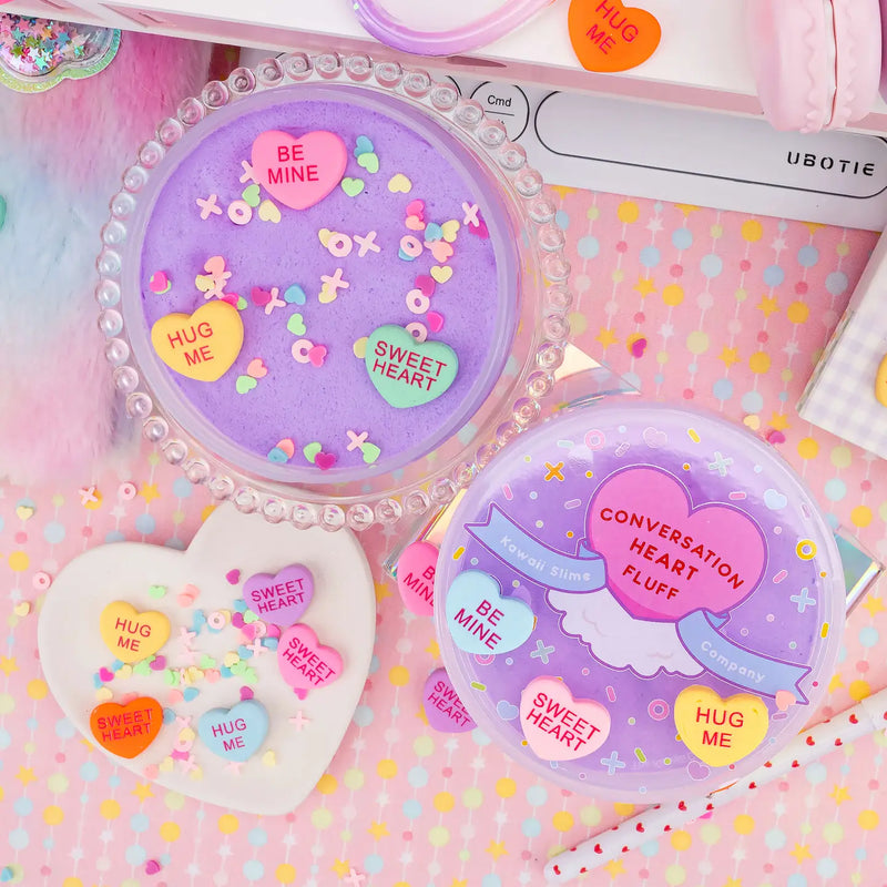 Conversation Heart Fluff Slime