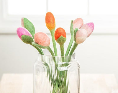 Felt Tulip Stem with Leaf - Lemon And Lavender Toronto