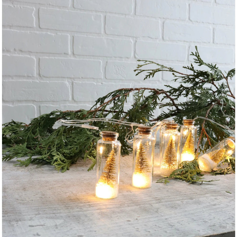 Festive Tree LED Glass Jar String Lights Champagne Gold - Lemon And Lavender Toronto