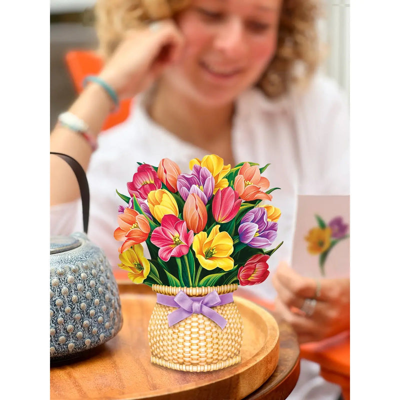 Festive Tulips Pop - up Greeting Card - Lemon And Lavender Toronto