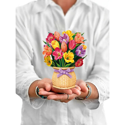 Festive Tulips Pop - up Greeting Card - Lemon And Lavender Toronto