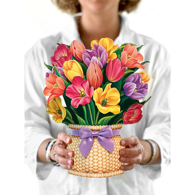 Festive Tulips Pop - up Greeting Card - Lemon And Lavender Toronto