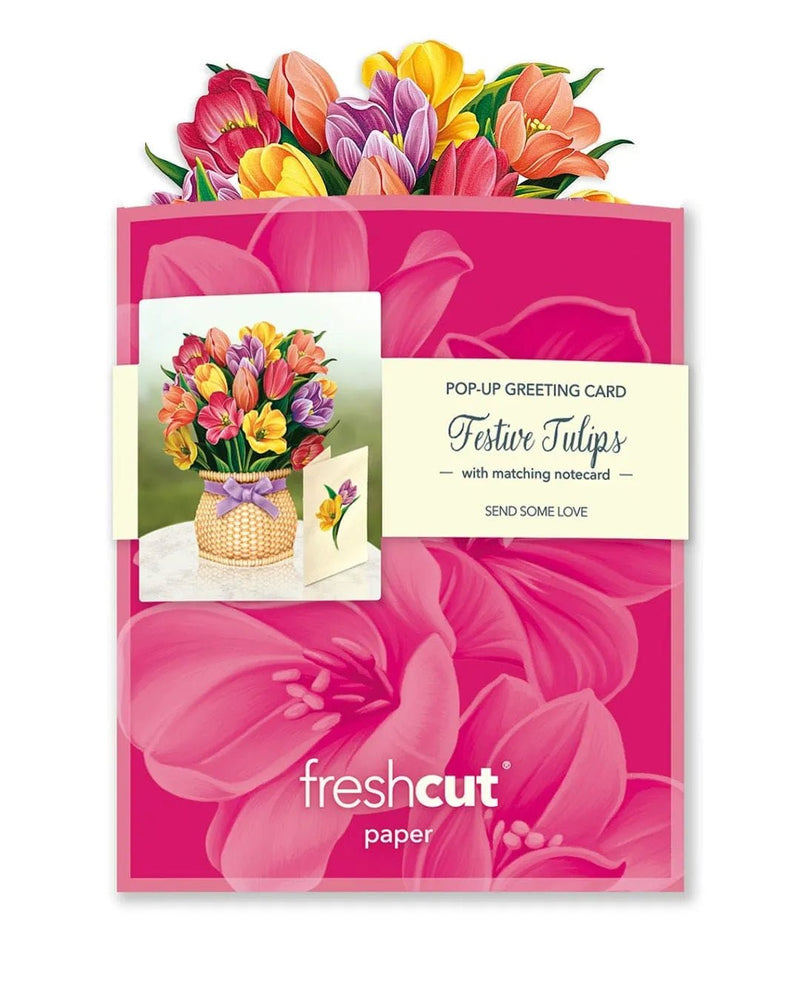 Festive Tulips Pop - up Greeting Card - Lemon And Lavender Toronto