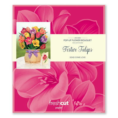 Festive Tulips Pop - up Greeting Card - Lemon And Lavender Toronto