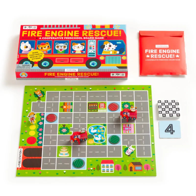 Fire Engine Rescue! Cooperative Board Game - Lemon And Lavender Toronto