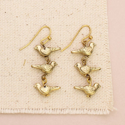 Flock of Birds Gold Toned Earrings - Lemon And Lavender Toronto