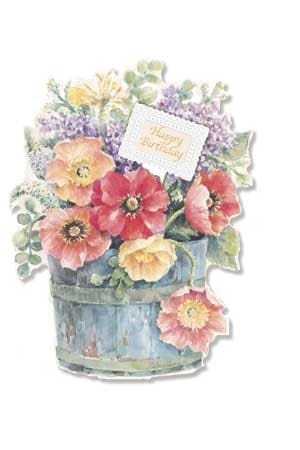 Floral Barrel Happy Birthday Card - Lemon And Lavender Toronto