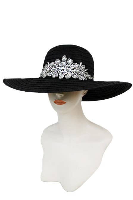 Floral Crystal and Rhinestone Sun Hat - Lemon And Lavender Toronto