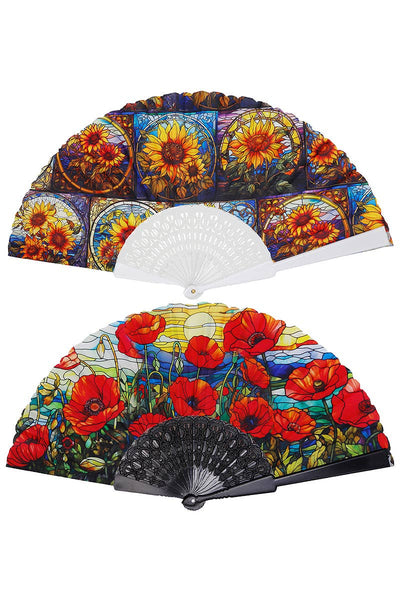 Floral Handheld Folding Fan - Lemon And Lavender Toronto