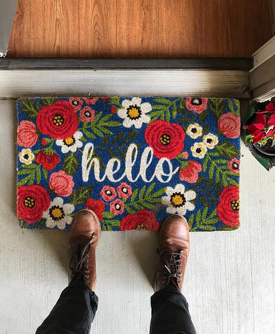 Floral Hello Doormat - Lemon And Lavender Toronto