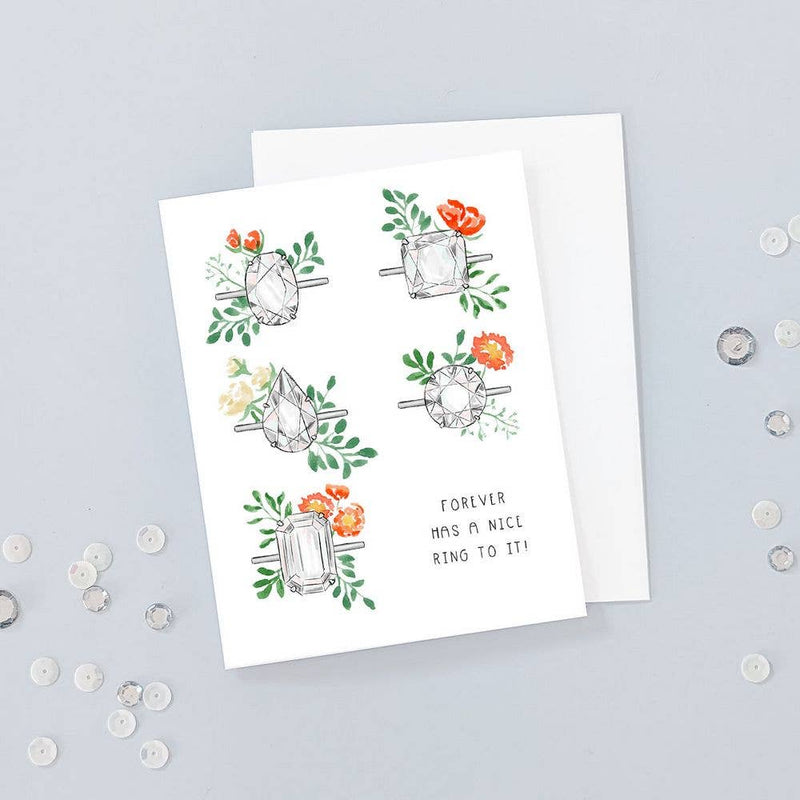 Floral Ring - Newly Engaged - Bridal Shower Engagement Card - Lemon And Lavender Toronto