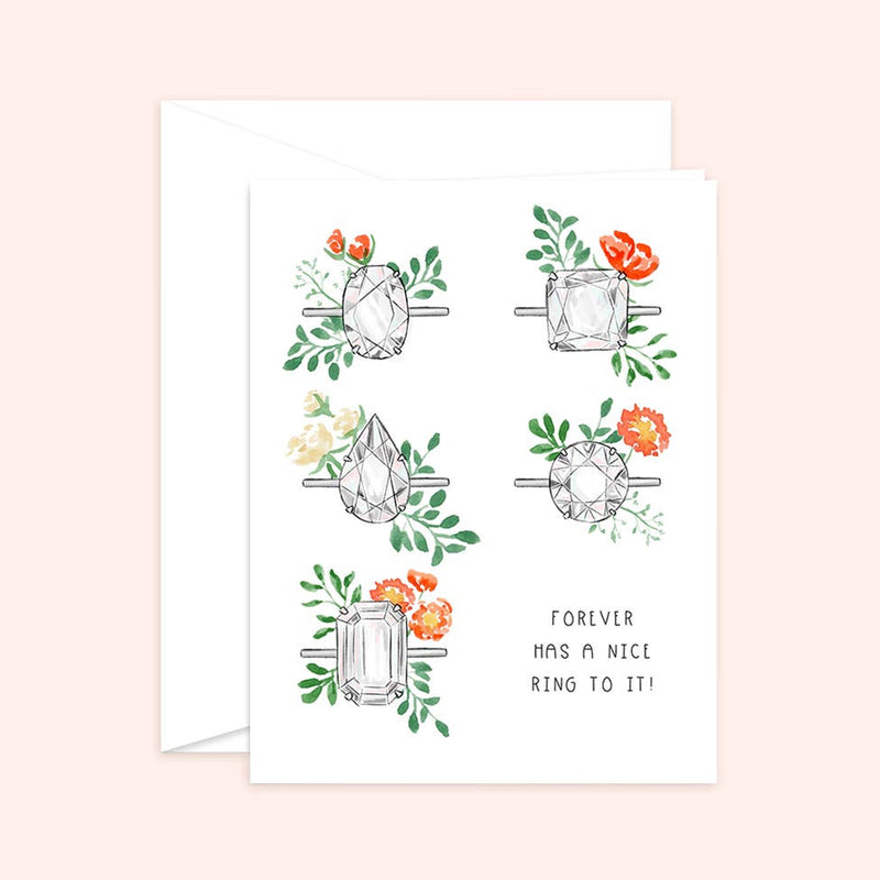 Floral Ring - Newly Engaged - Bridal Shower Engagement Card - Lemon And Lavender Toronto