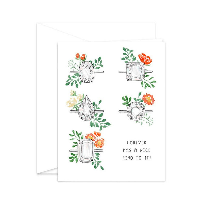 Floral Ring - Newly Engaged - Bridal Shower Engagement Card - Lemon And Lavender Toronto