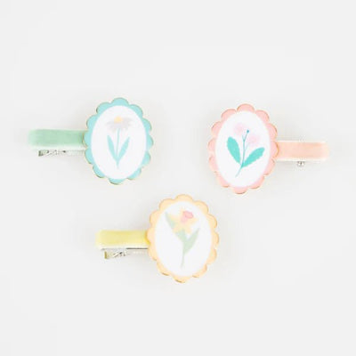 Flower Cameo Hair Clips - Meri Meri - Lemon And Lavender Toronto