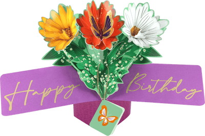 Flowers Birthday Pop Up Card - Lemon And Lavender Toronto