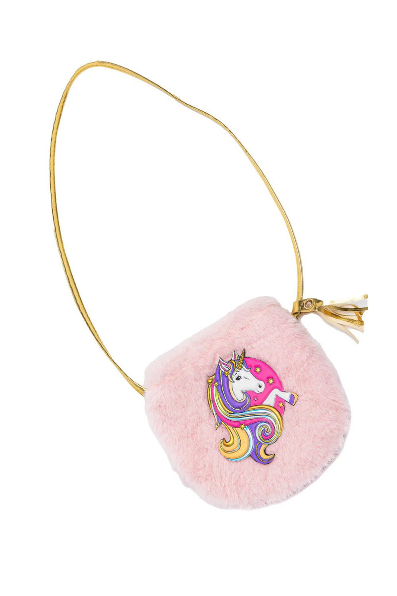 Fluffy Pink Unicorn Petite Purse - Lemon And Lavender Toronto