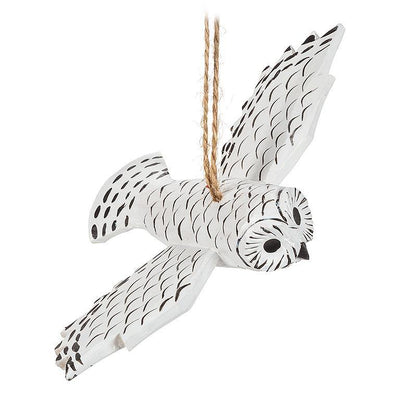 Flying Snowy Owl Ornament - Lemon And Lavender Toronto