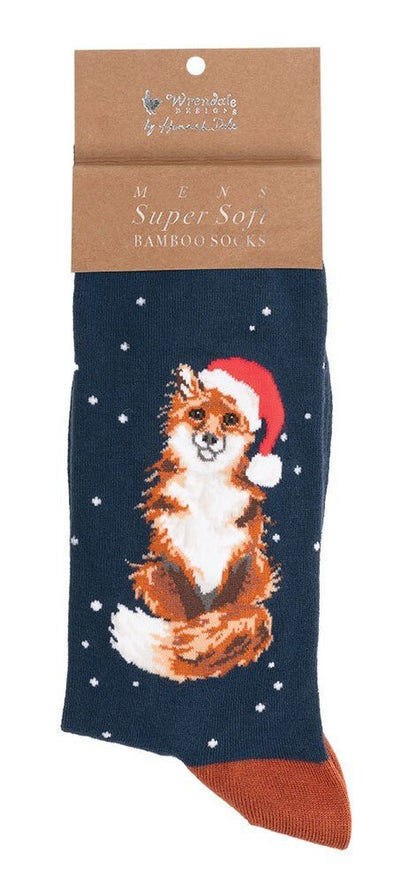 FOX CHRISTMAS SOCK - FESTIVE FOX - NAVY - Lemon And Lavender Toronto