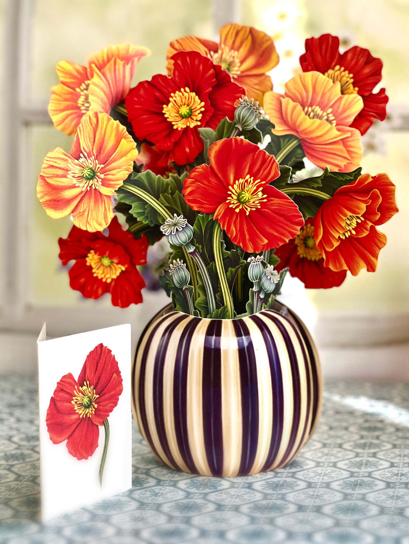 French Poppies Pop - up Greeting Card - Lemon And Lavender Toronto