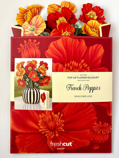 French Poppies Pop - up Greeting Card - Lemon And Lavender Toronto